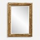preview thumbnail 1 of 4, Overlap Teakwood Framed Rectangular Wall Mirror - 43.75" - Antique Gold