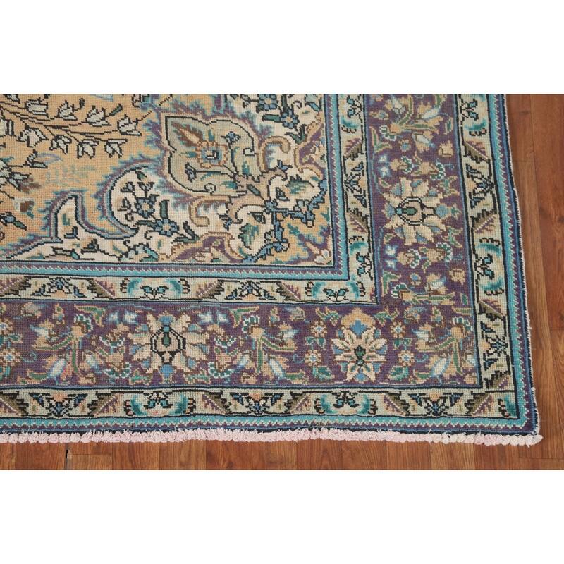 Tabriz Persian Vintage Area Rug Hand-Knotted Wool Carpet - 6'9"x 9'9"