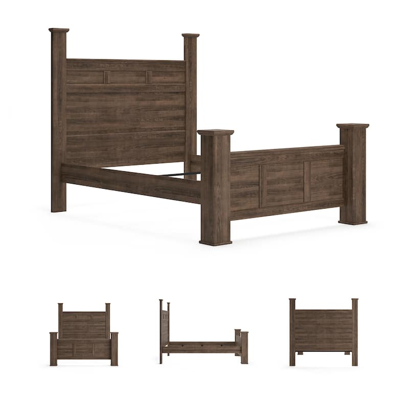 Juararo Dark Brown Poster Bed