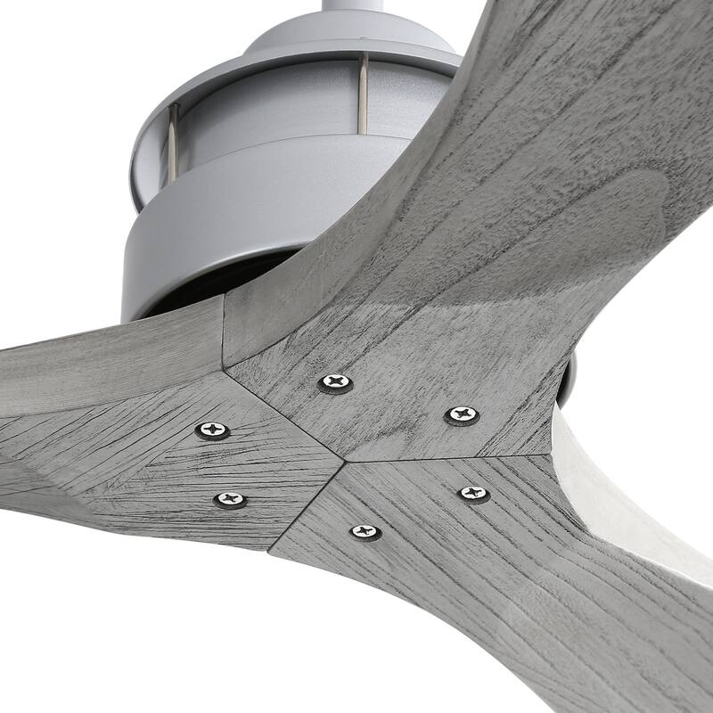 Sofucor 60Inch Ceiling Fan Solid Wood Blades with Light Remote Control,Indoor/Outdoor with Reversible DC Motor for Bedroom Patio