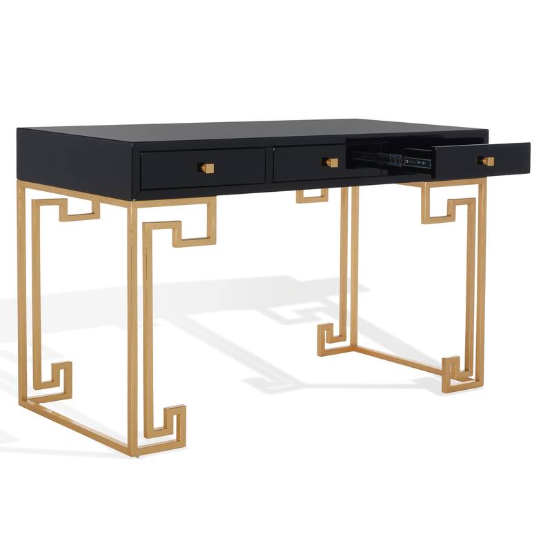 SAFAVIEH Couture Aiman Lacquer White/ Gold Writing Desk
