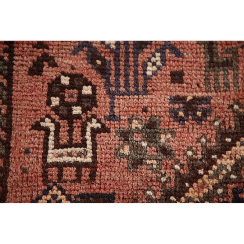 Tribal Qashqai Persian Vintage Rug Hand-knotted Wool Carpet - 2'11"x 4'7"