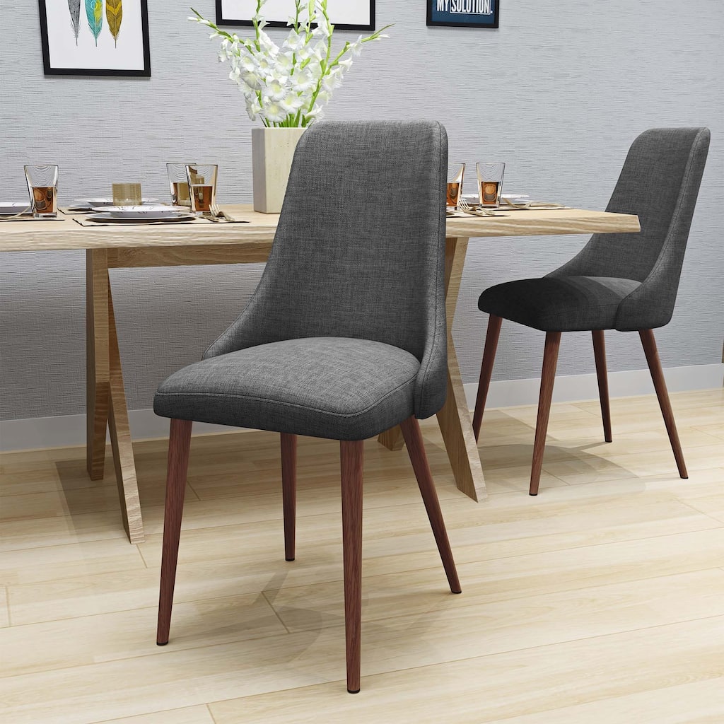 Fabric Armless Dining Chairs, Set of 2