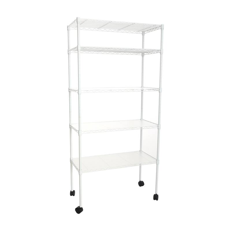 5 Tier Wire Shelving Unit, Heavy Duty Metal Large Storage Shelves Height Adjustable for Garage Kitchen Office