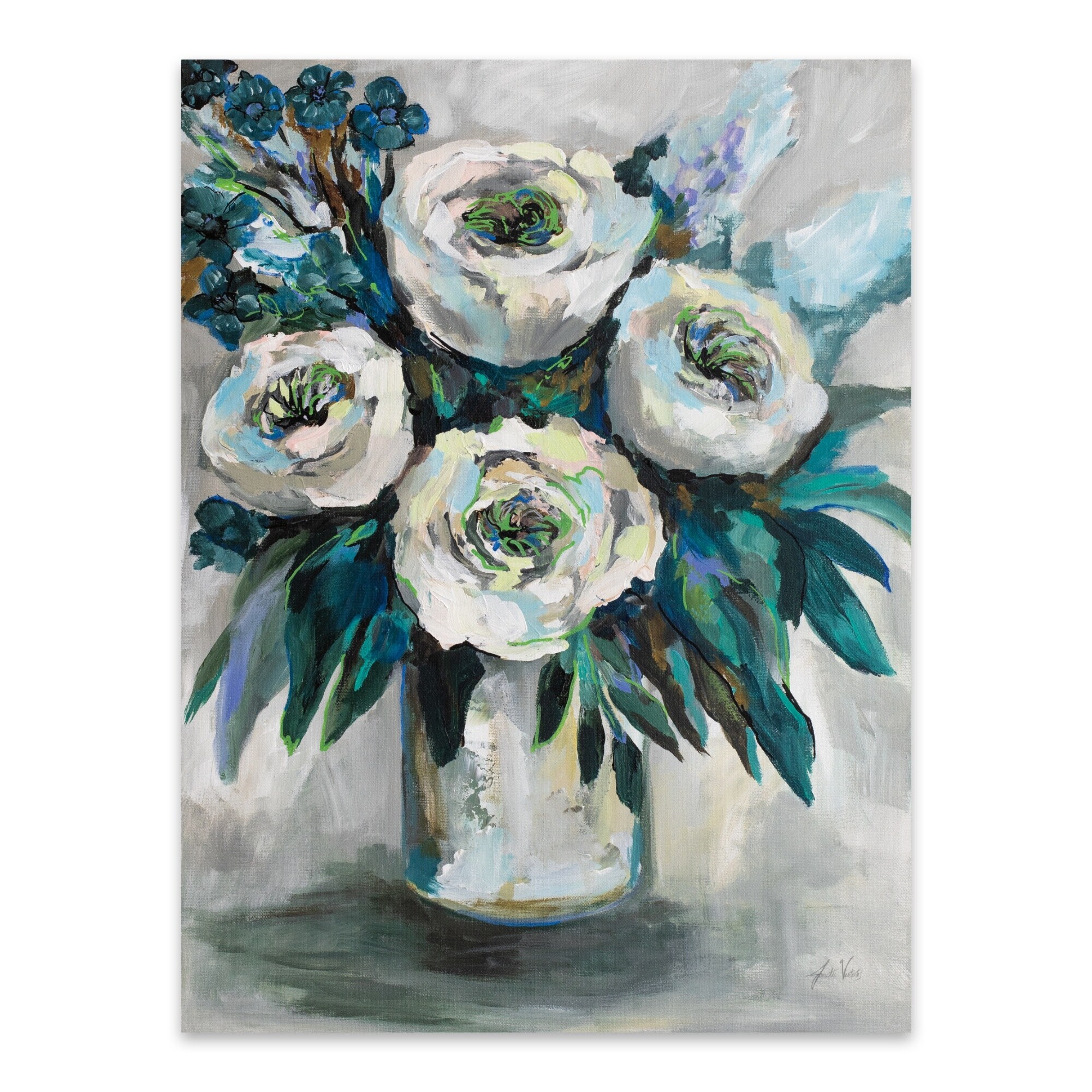 Shop Flowers Nature Still Life Vases Metal Wall Art Print Overstock 31236704