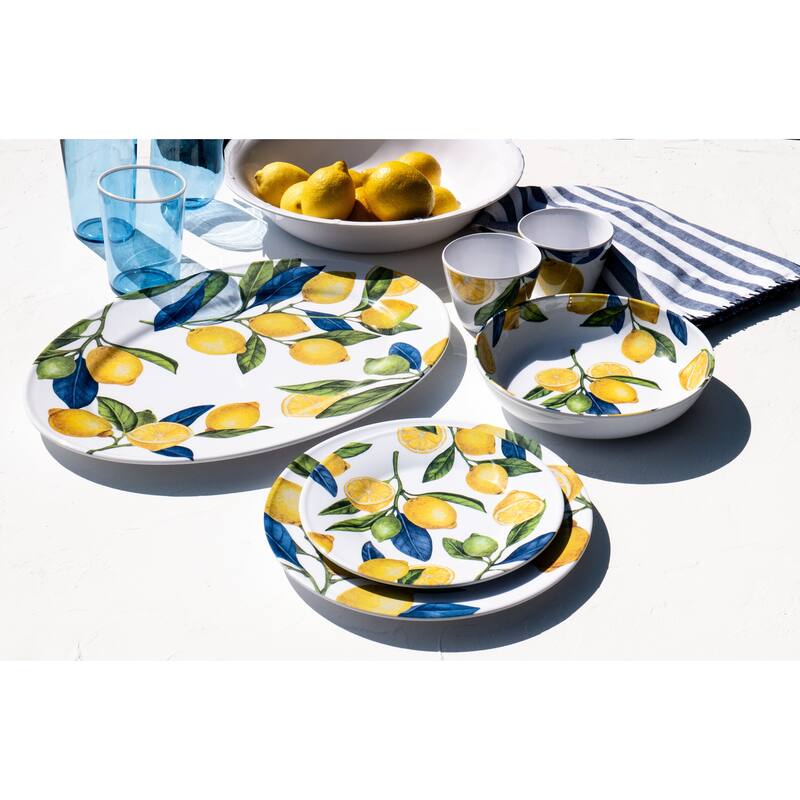 Abode Homewares Lemon Orchard NewWave Melamine Low Bowl - Yellow - 8.8" - Set of 6
