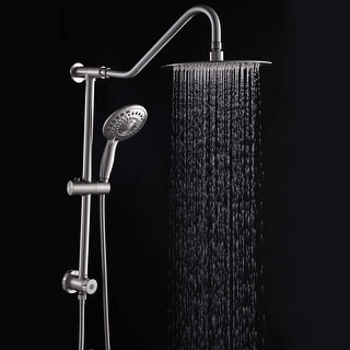 Stainless Steel Brushed Nickel Shower Head Dual Shower Combo