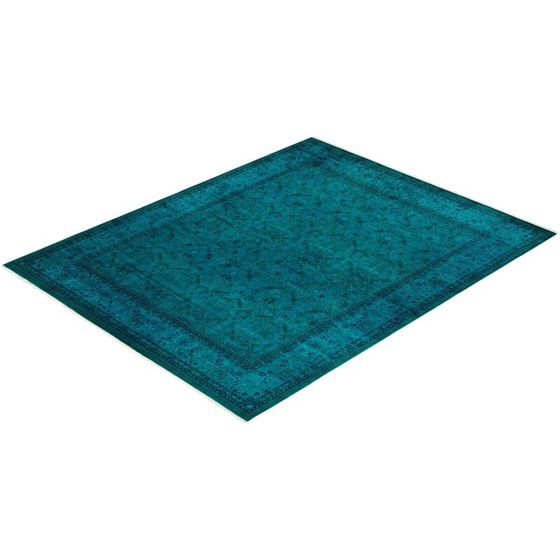Fine Vibrance, One-of-a-Kind Hand-Knotted Area Rug - Light Blue, 8' 2" x 10' 3" - 8' 2" x 10' 3"