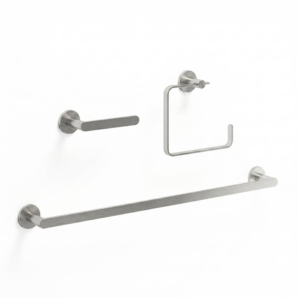 VIGO Arden 3-Piece Bathroom Hardware Accessory Set with 24 in. Towel Bar, Toilet Paper Holder, Hand Towel Holder