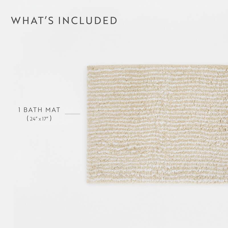 Becky Cameron 100% Cotton Pinstripe Patterned Bath Mat