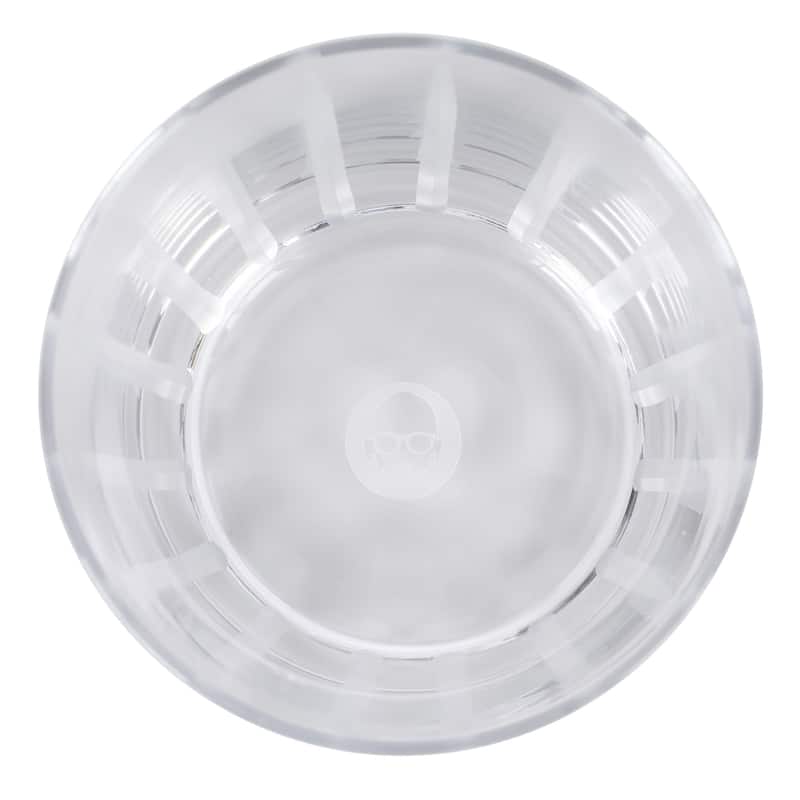 Babish 4 Piece 14 OZ DOF Old Fashioned Drinking and Whiskey Glass - Etched Handmade Clear Glass