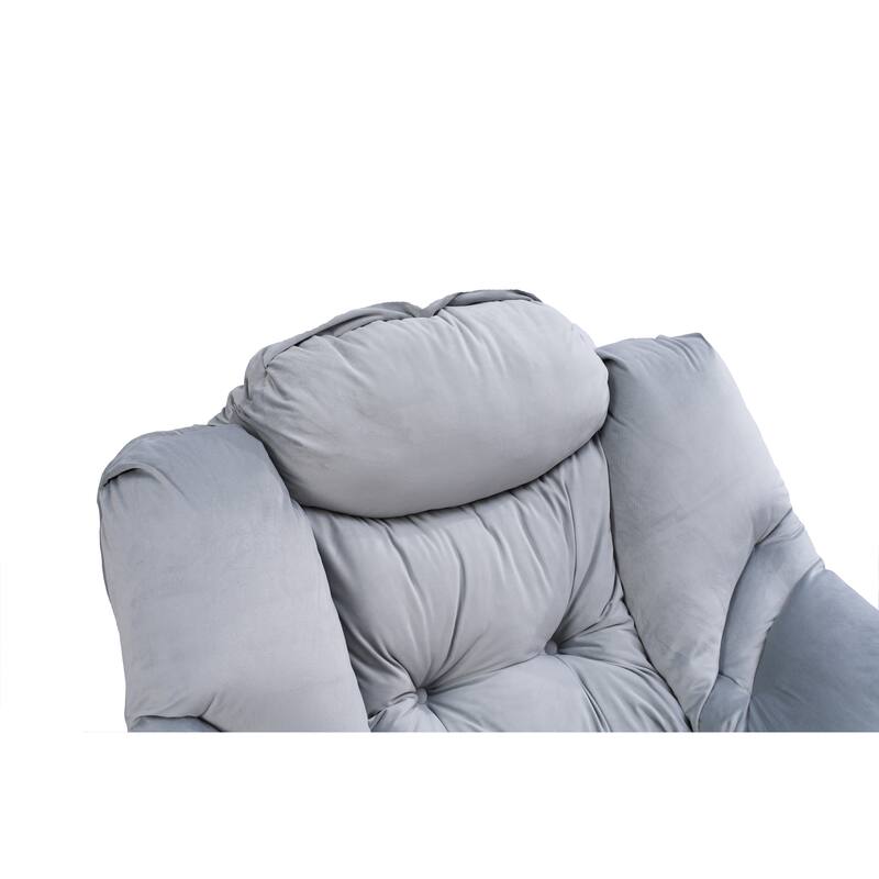 Light Gray 20.35" Tufted Lounge Chair with Side Pocket