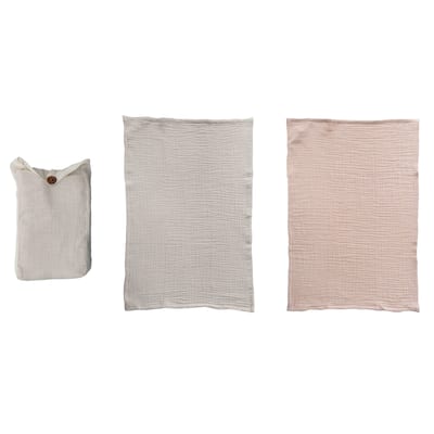 Cotton Tea Towels in Bag, Set of 2 - 28.0"L x 18.0"W x 0.3"H