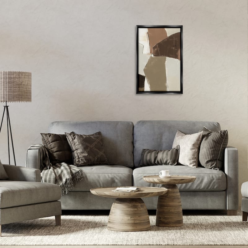 Stupell Contemporary Neutral Earth Tones Framed Floater Canvas Wall Art Design By Kippi Leonard