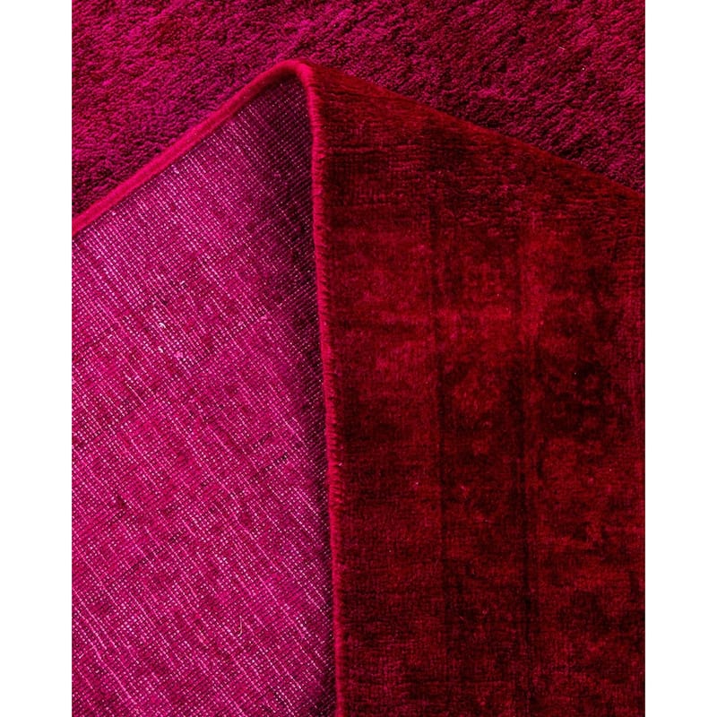 Overton Hand Knotted Wool Vintage Inspired Modern Contemporary Overdyed Pink Area Rug - 8' 3" x 10' 4"