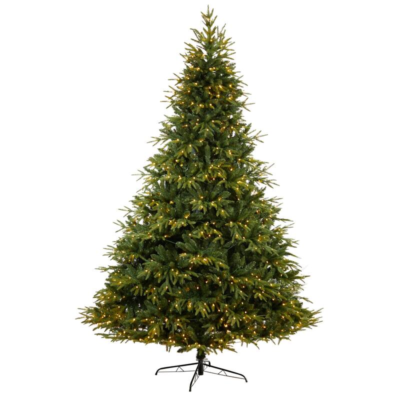 9ft. Fir Look Artificial Christmas Tree with 900 Multi LED Lights & 4600 Branches - Majestic Holiday X-Mas Centerpiece