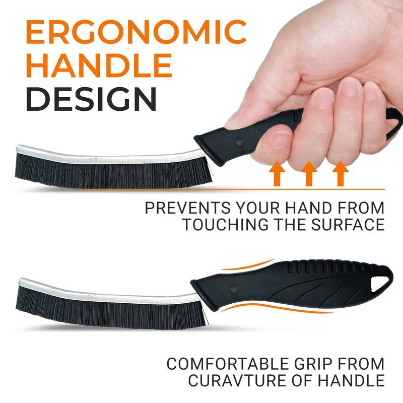 Cheer Collection 3 Piece Crevice Cleaning Brush Set with Fine Bristles