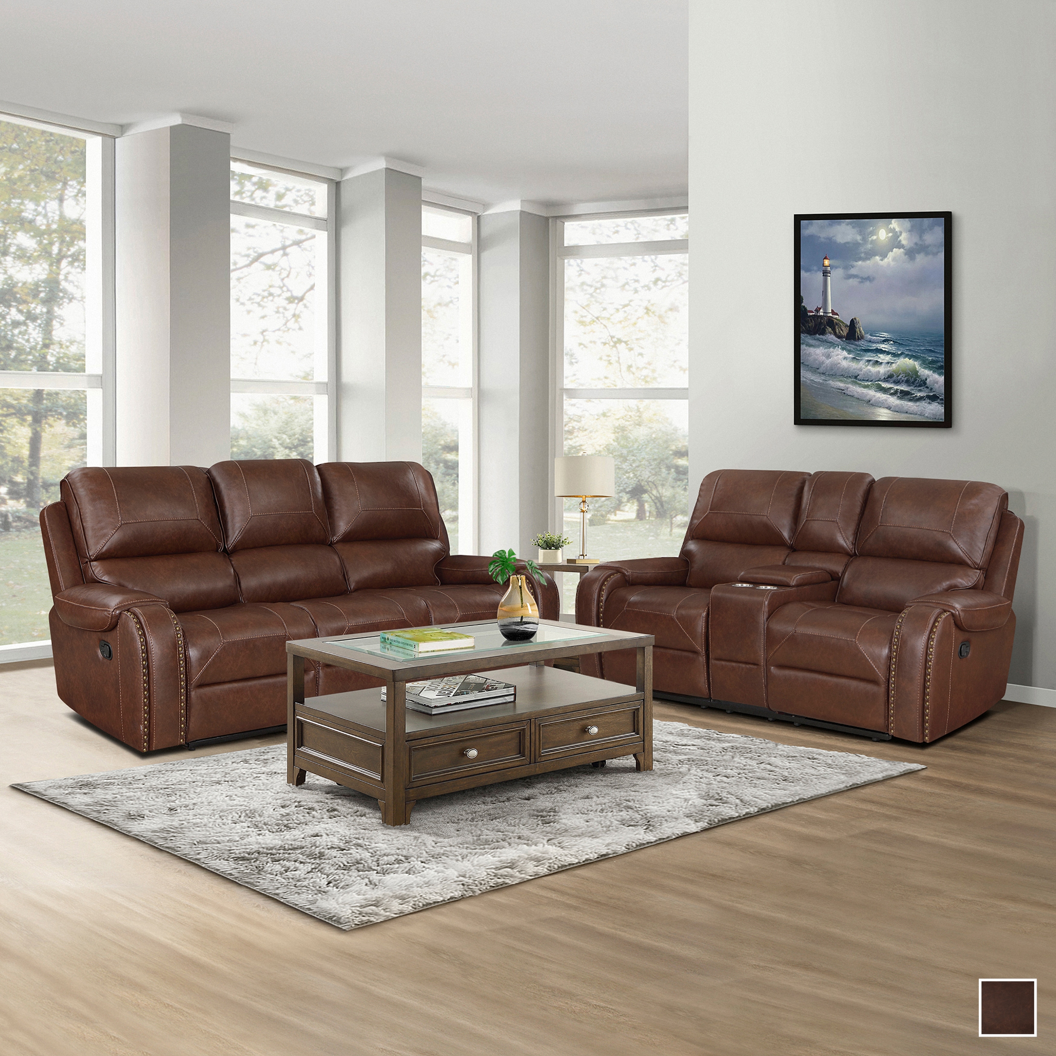 Fremont & Park Brisa 2-Piece Manual Reclining Living Room Sofa Set