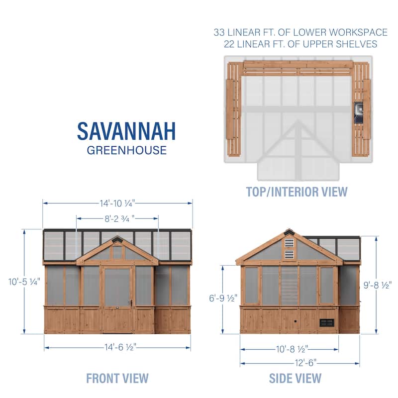 Backyard Discovery Savannah Chalet-Style 14.5' x 12' Cedar Greenhouse