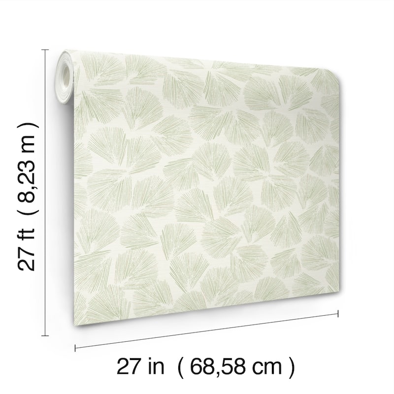 Saintes Elora Leaf 27 In W X 27 Ft L Wallpaper