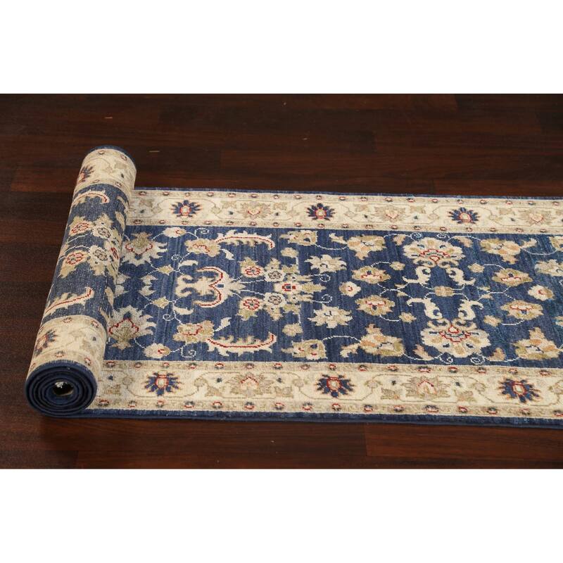 Vegetable Dye Peshawar Chobi Oriental Runner Rug Hand-knotted Carpet - 2'8" x 9'11"