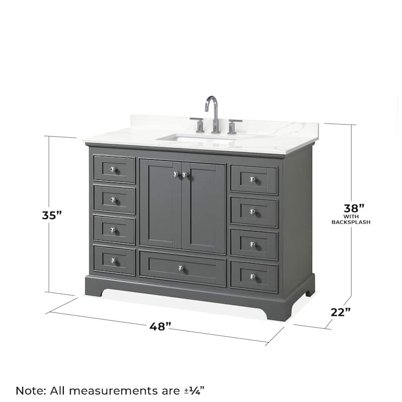 Wyndham Collection WCS202048S-QTZ-US3M46 Deborah 48" Free Standing