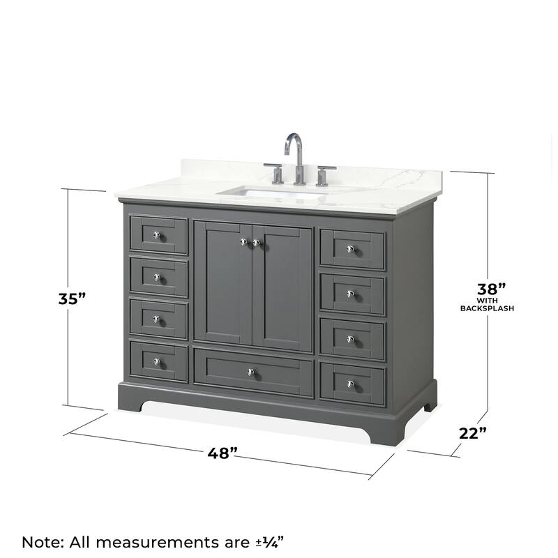 Wyndham Collection WCS202048S-QTZ-US3MED Deborah 48" Free Standing