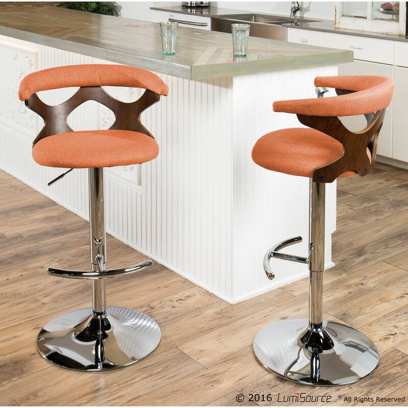 Carson Carrington Viby Adjustable Bar Stool with Rounded T Footrest (Set of 2)