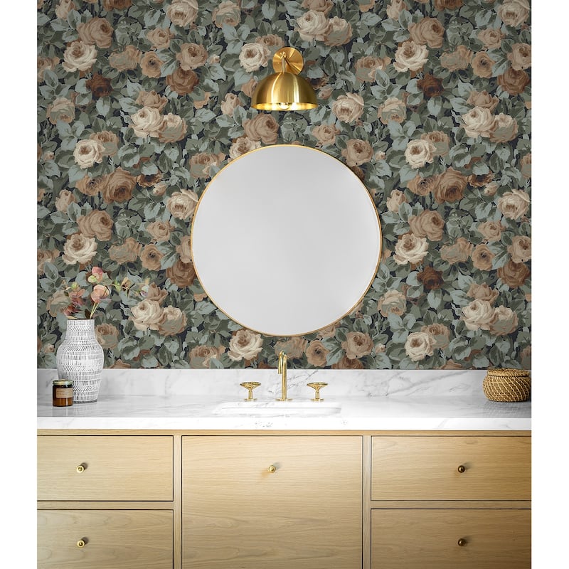 NextWall Rose Garden Peel and Stick Wallpaper