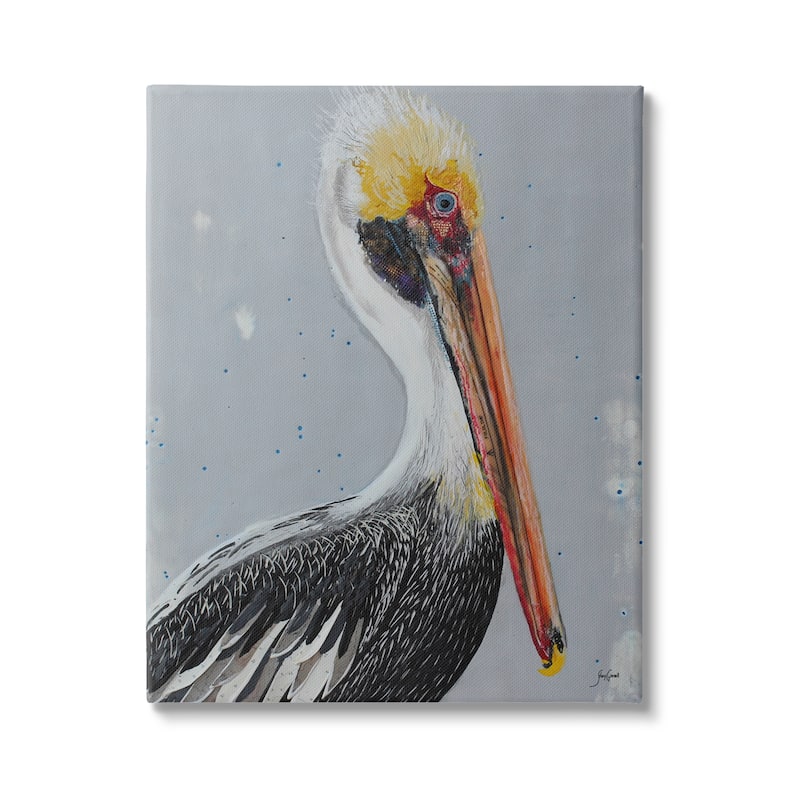 Stupell Nautical Pelican Portrait Canvas Wall Art Design by Stacy Gresell - 30 x 40