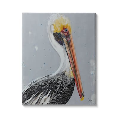 Stupell Nautical Pelican Portrait Canvas Wall Art Design by Stacy Gresell