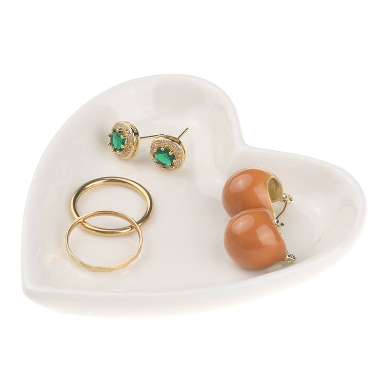 Ceramic Jewelry Tray, Decorative Trinket Ring Dish for Organizing Earrings Necklaces Bracelets Watch