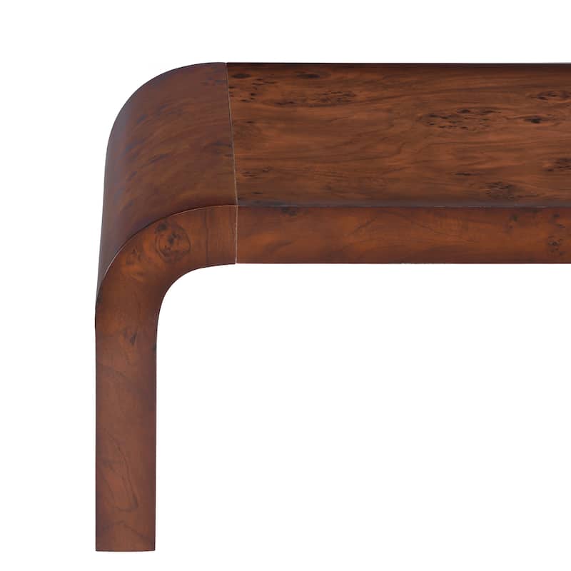 Christopher Knight Home - Burri Modern 53.7" Rectangular Waterfall Coffee Table with Curved Edges, Versatile for Living Areas