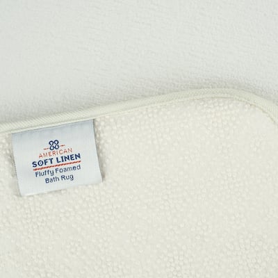 American Soft Linen Fluffy Foamed Bath Rug for Bathroom, 100% Polyester Fluffy Surface and Slip Resistant Bottom