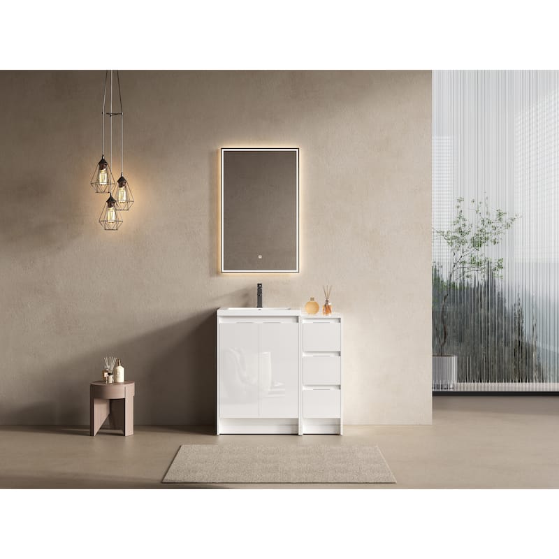 Freestanding Bathroom Vanity With Resin Sink
