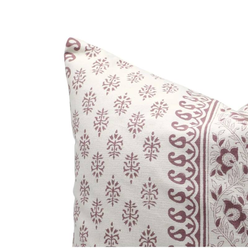 Cotton Bohemian Block print pillow Cover- Flower Buta