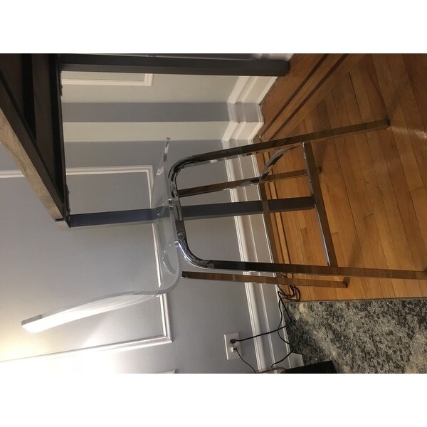 Miles Clear Acrylic Swivel High Back Bar Stools With Back By