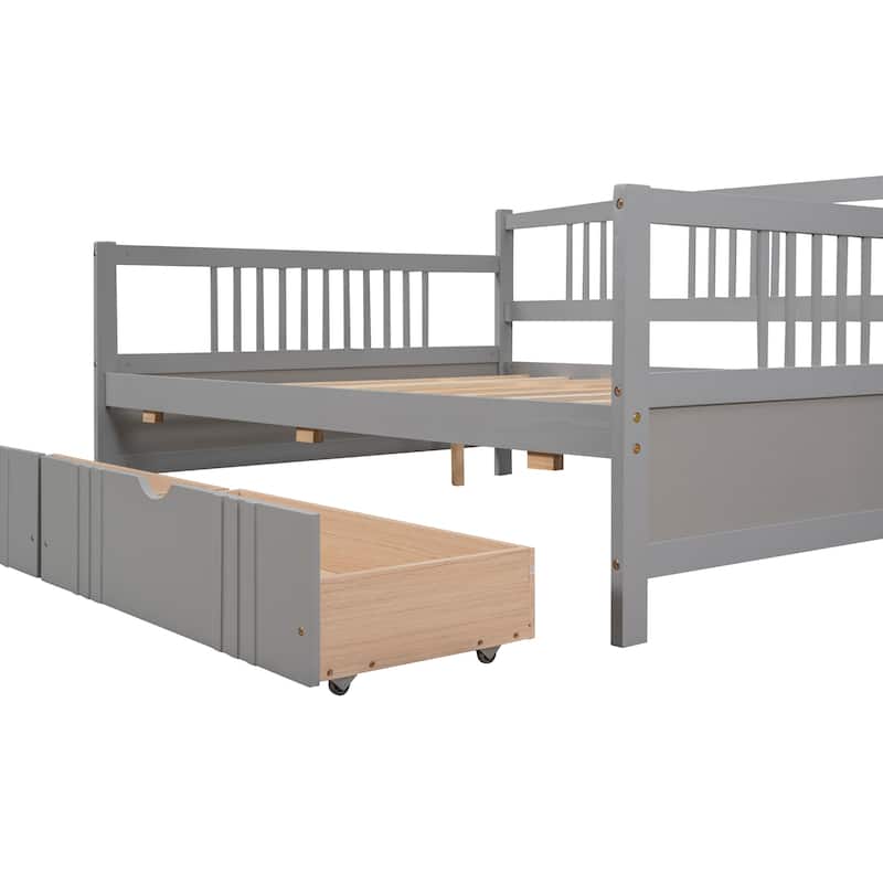 Daybed Wood Bed with Two Drawers