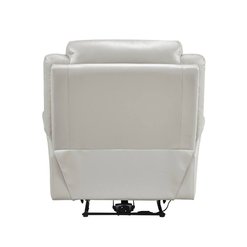 Conia Power Reclining Chair, Light Gray Silver Leather, USB Port