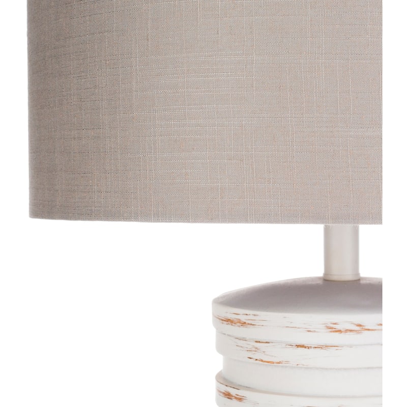 Contemporary Lewes Table Lamp with Natural Finish / White Washed Resin Base