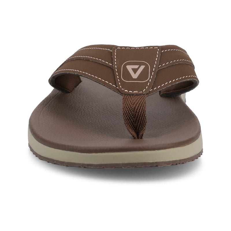 Vance Mens Boyd Comfort Flexible Flip-flop Sandal - Chocolate - 8