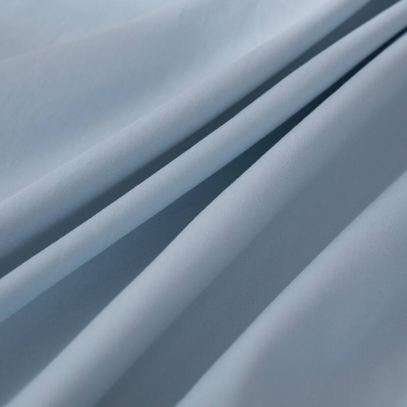 WHOLINENS Long Staple Cotton Sateen 400 TC Duvet Cover Set, Solid Color