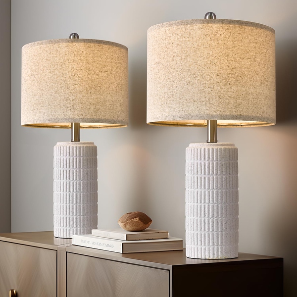 White and grey bedside lamps on sale