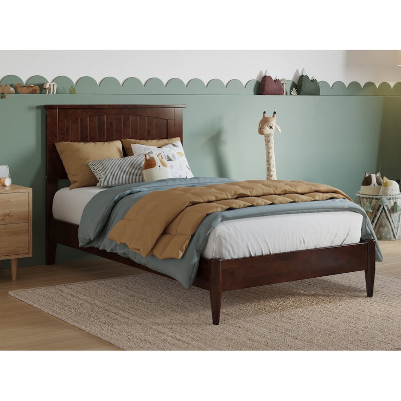 Naples Solid Wood Low Profile Platform Bed - Walnut - Twin
