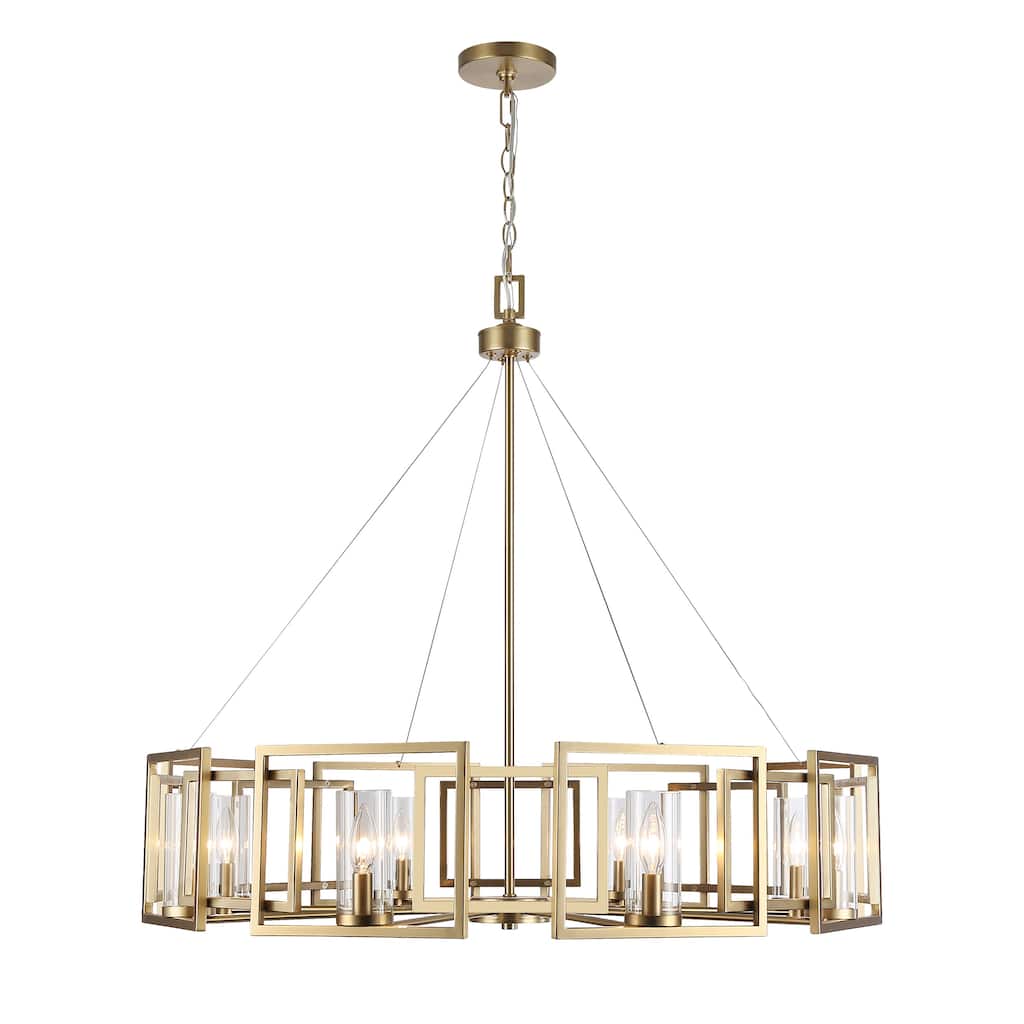 Marco 8-Light Chandelier in Brushed Champagne Bronze with Clear Glass - 8 Light Chandelier