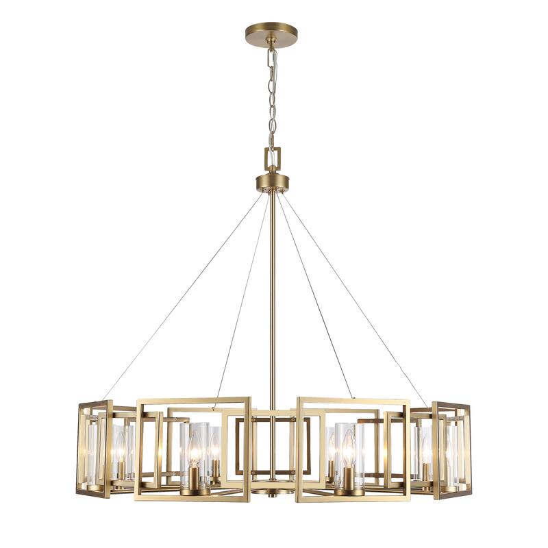 Marco 8-Light Chandelier in Brushed Champagne Bronze with Clear Glass - 8 Light Chandelier