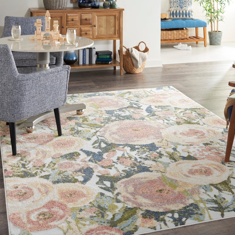 Nourison Trance Contemporary Floral Area Rug