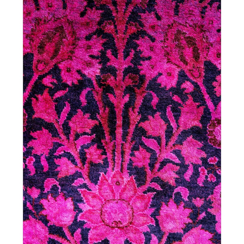 Overdyed One-of-a-Kind Hand-Knotted Area Rug - Pink - 2' 7" x 21' 4"