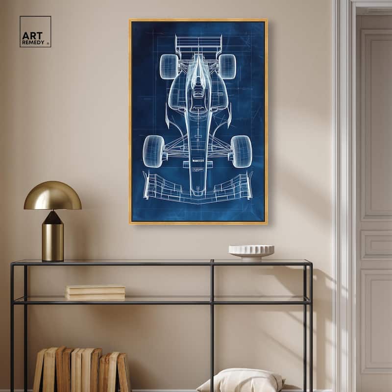 Race Car Blueprint Canvas by Art Remedy