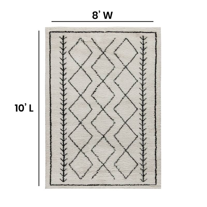 Geometric Bohemian Shag Rug